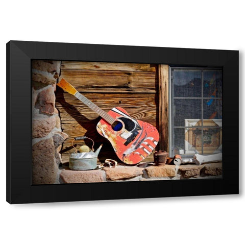 Guitar Black Modern Wood Framed Art Print by Vizvary, Susan
