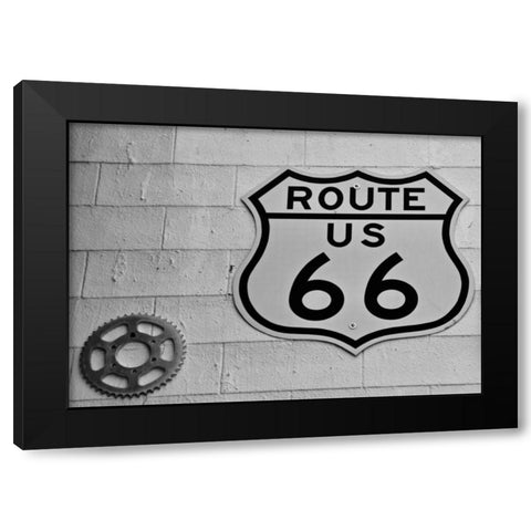Route 66 Sign Black Modern Wood Framed Art Print by Vizvary, Susan