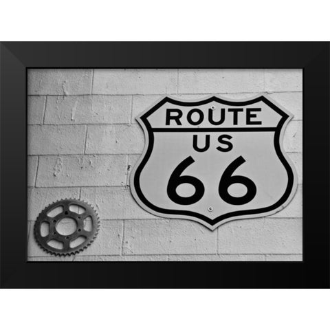 Route 66 Sign Black Modern Wood Framed Art Print by Vizvary, Susan