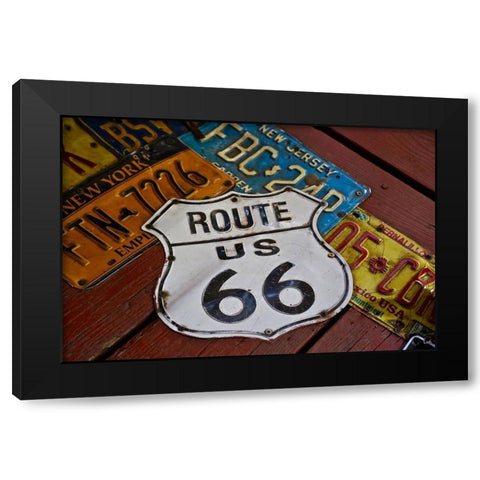 License Paltes Black Modern Wood Framed Art Print with Double Matting by Vizvary, Susan