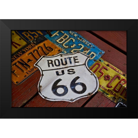 License Paltes Black Modern Wood Framed Art Print by Vizvary, Susan