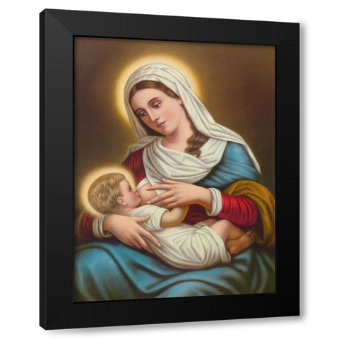 NAEHRUNG CHRISTI Black Modern Wood Framed Art Print by Anonymous