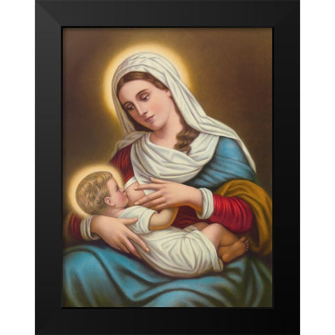 NAEHRUNG CHRISTI Black Modern Wood Framed Art Print by Anonymous