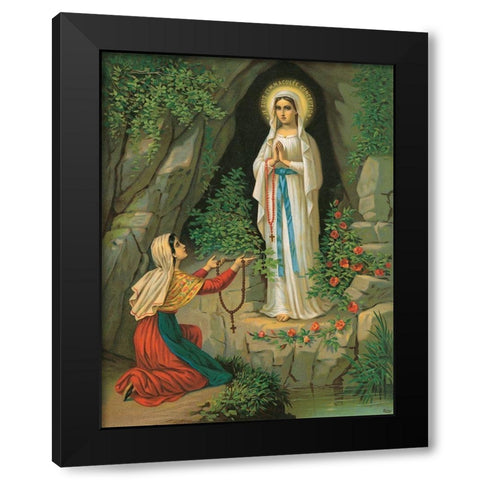 UNSERE LIEBE FRAU VON LOURDES Black Modern Wood Framed Art Print by Anonymous
