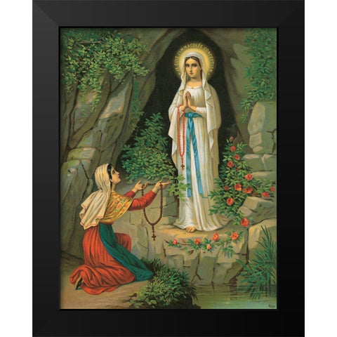 UNSERE LIEBE FRAU VON LOURDES Black Modern Wood Framed Art Print by Anonymous