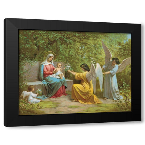 MADONNA Black Modern Wood Framed Art Print by Anonymous