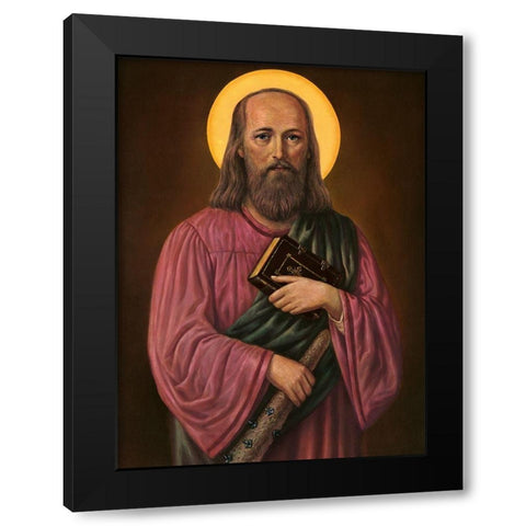 HL. JUDAS THADDAEUS Black Modern Wood Framed Art Print by Anonymous