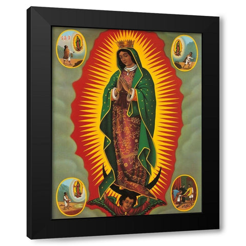 MADONNA Black Modern Wood Framed Art Print with Double Matting by Anonymous