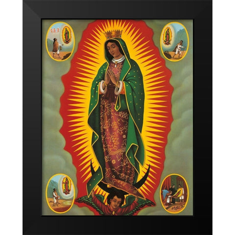 MADONNA Black Modern Wood Framed Art Print by Anonymous