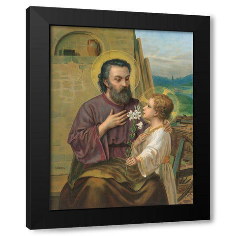 HEILIGER Black Modern Wood Framed Art Print by Anonymous