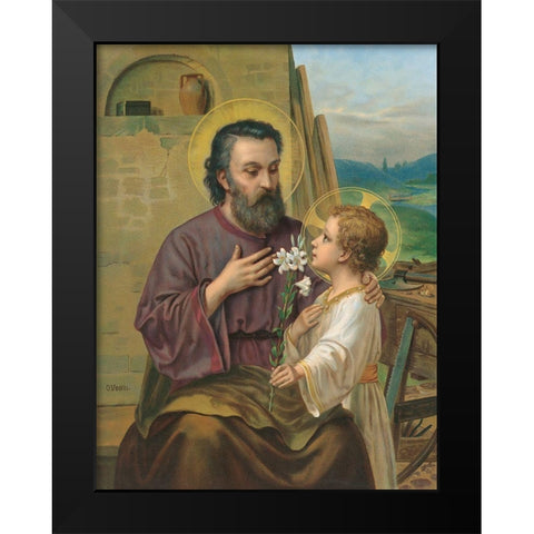 HEILIGER Black Modern Wood Framed Art Print by Anonymous