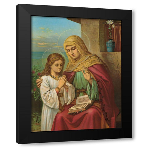 HL. ANNA Black Modern Wood Framed Art Print by Anonymous