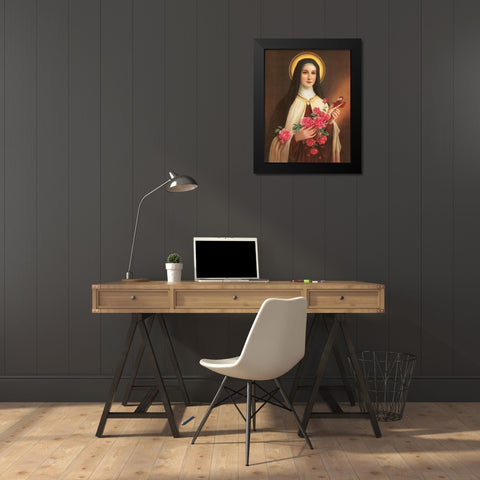 HL. THERESIA VOM KINDE JESU Black Modern Wood Framed Art Print by Anonymous