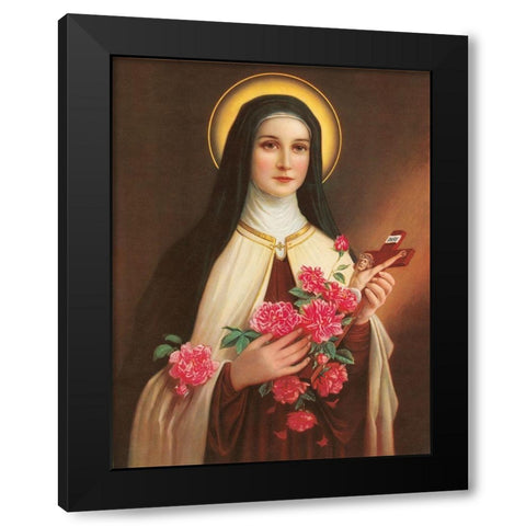 HL. THERESIA VOM KINDE JESU Black Modern Wood Framed Art Print by Anonymous