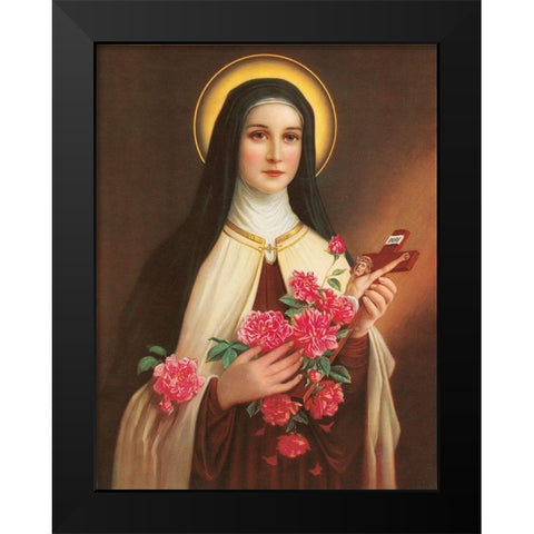 HL. THERESIA VOM KINDE JESU Black Modern Wood Framed Art Print by Anonymous