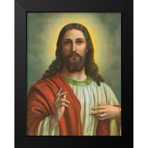 JESUS Black Modern Wood Framed Art Print by Anonymous