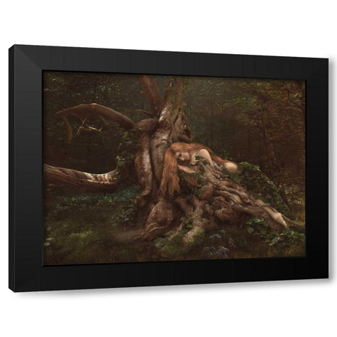 Art tree Collection 9 Black Modern Wood Framed Art Print by Babette