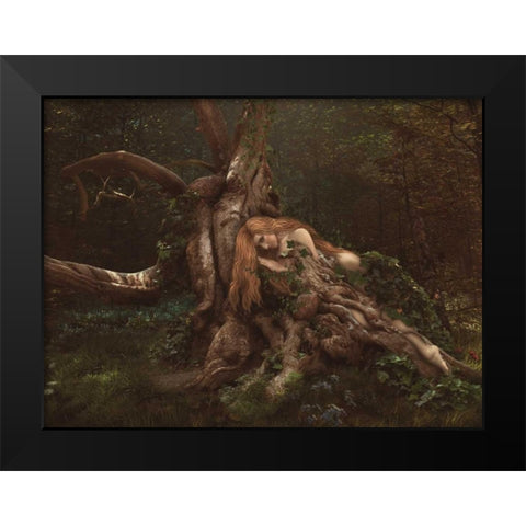 Art tree Collection 9 Black Modern Wood Framed Art Print by Babette