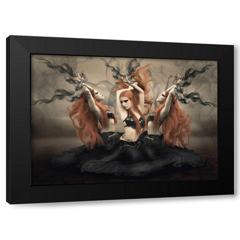 Bellydancer Black Modern Wood Framed Art Print by Babette