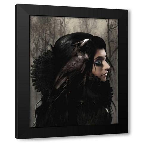Wisdom black Black Modern Wood Framed Art Print with Double Matting by Babette
