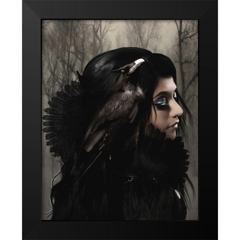 Wisdom black Black Modern Wood Framed Art Print by Babette