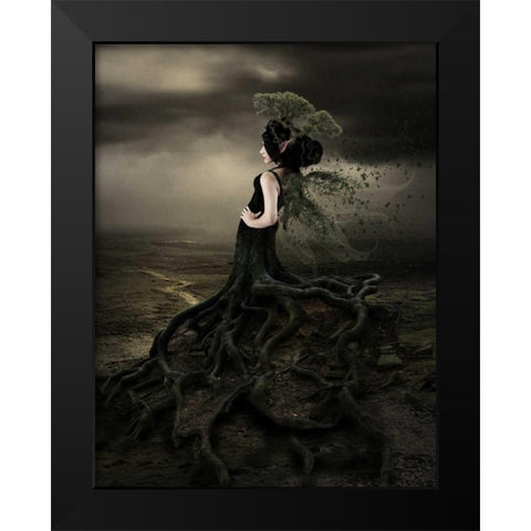 Fairy 29 Black Modern Wood Framed Art Print by Babette