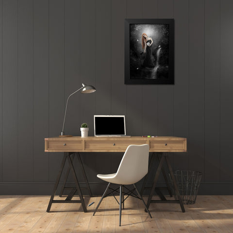 Calliope Black Modern Wood Framed Art Print by Babette