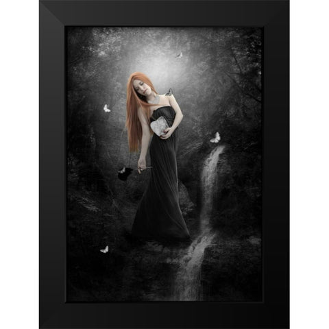 Calliope Black Modern Wood Framed Art Print by Babette