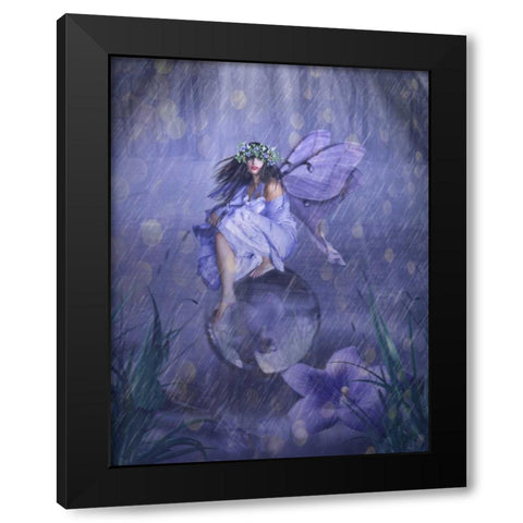 Fairy 41 Black Modern Wood Framed Art Print by Babette