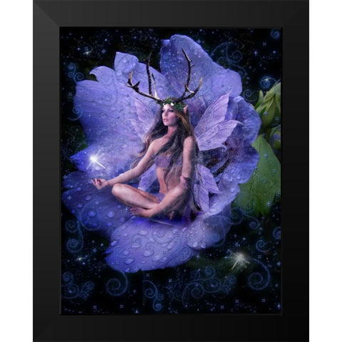 Fairy 26 Black Modern Wood Framed Art Print by Babette