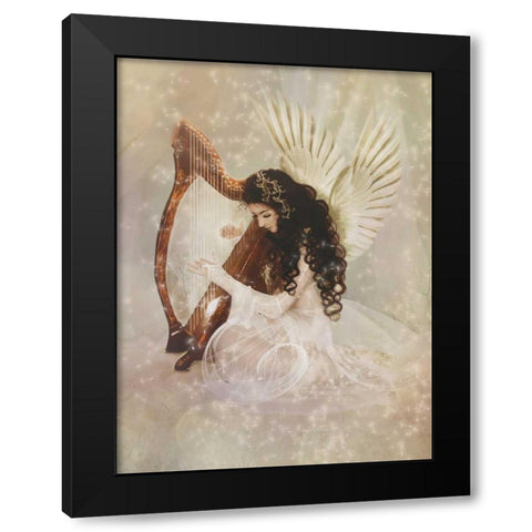 Angel Zamru Black Modern Wood Framed Art Print with Double Matting by Babette