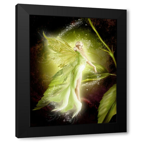 Fairy 5 Black Modern Wood Framed Art Print by Babette