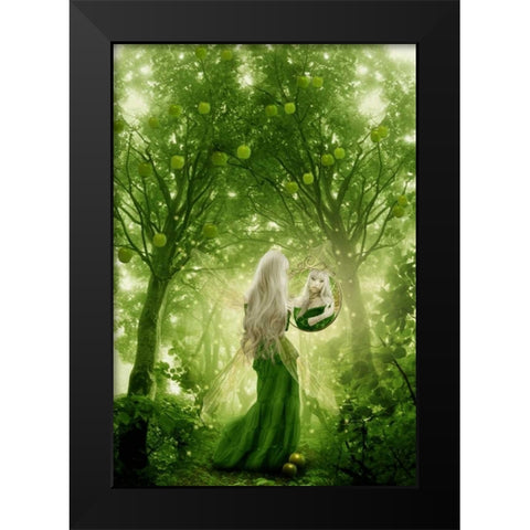 Fairy 15 Black Modern Wood Framed Art Print by Babette