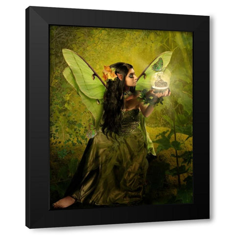 Fairy 16 Black Modern Wood Framed Art Print by Babette