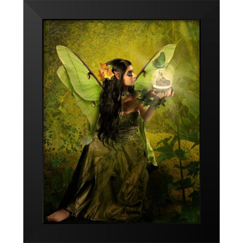 Fairy 16 Black Modern Wood Framed Art Print by Babette