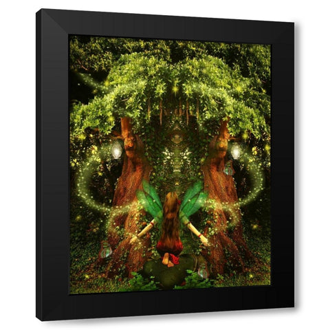 Fairy 38 Black Modern Wood Framed Art Print with Double Matting by Babette