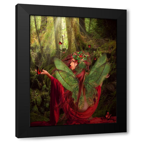 Fairy 43 Black Modern Wood Framed Art Print with Double Matting by Babette