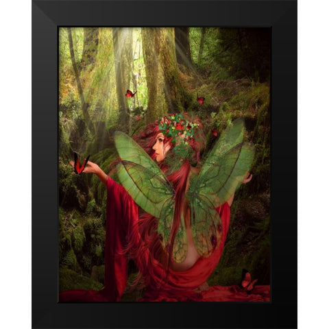 Fairy 43 Black Modern Wood Framed Art Print by Babette