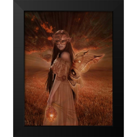 Fairy 35 Black Modern Wood Framed Art Print by Babette