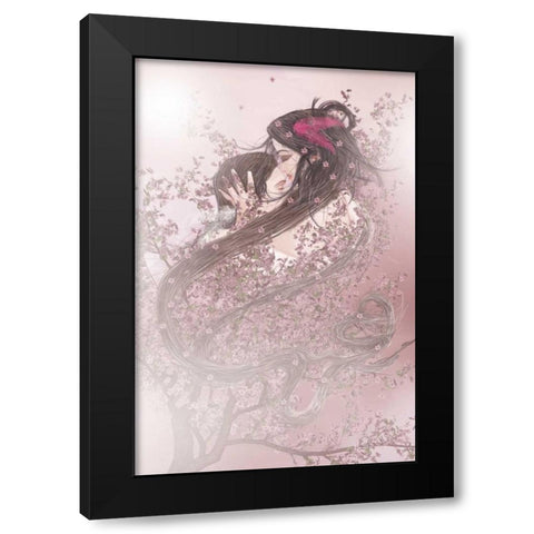 Lovers I Black Modern Wood Framed Art Print with Double Matting by Babette