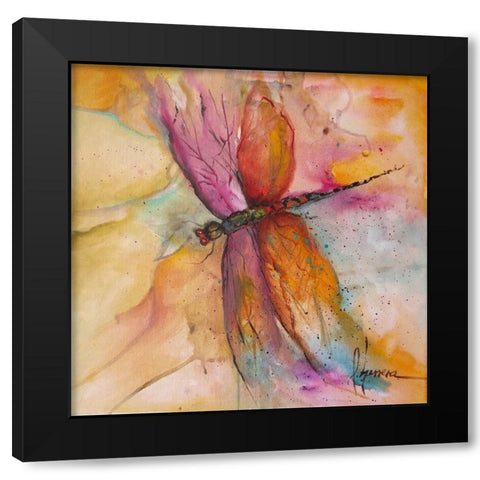 Libelula 1 Black Modern Wood Framed Art Print by Herrera, Leticia