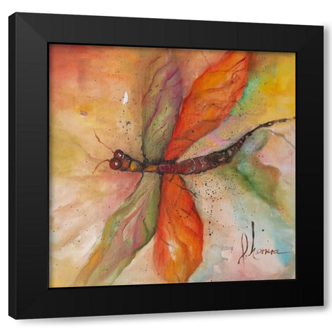 Libelula 2 Black Modern Wood Framed Art Print by Herrera, Leticia