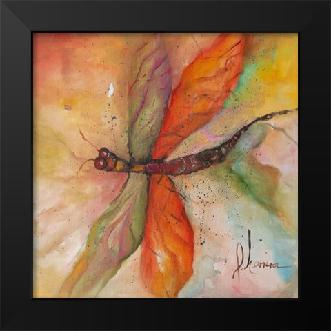 Libelula 2 Black Modern Wood Framed Art Print by Herrera, Leticia