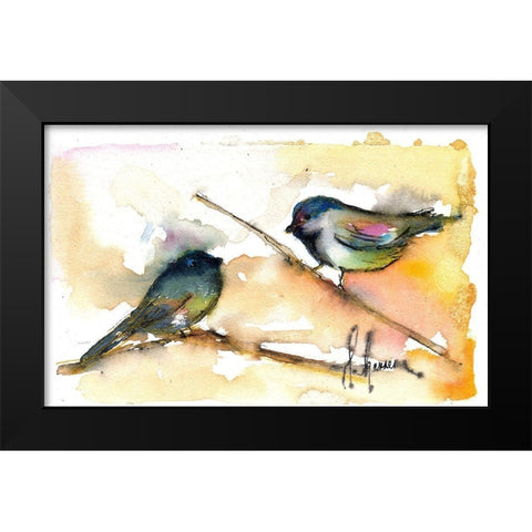 Pajaritos Black Modern Wood Framed Art Print by Herrera, Leticia