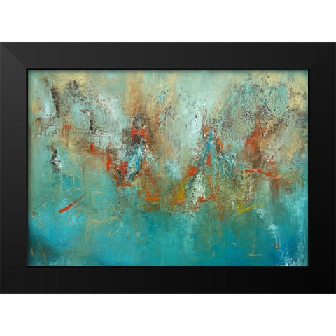 Stroll Black Modern Wood Framed Art Print by Herrera, Leticia