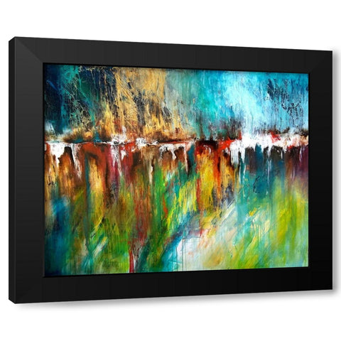 Hyperwave Black Modern Wood Framed Art Print with Double Matting by Herrera, Leticia