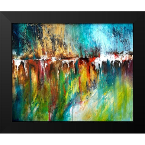 Hyperwave Black Modern Wood Framed Art Print by Herrera, Leticia