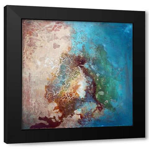 Melt Black Modern Wood Framed Art Print with Double Matting by Herrera, Leticia