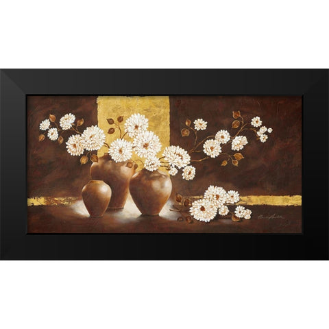 Golden Brown Black Modern Wood Framed Art Print by Ancilotti, Claudia