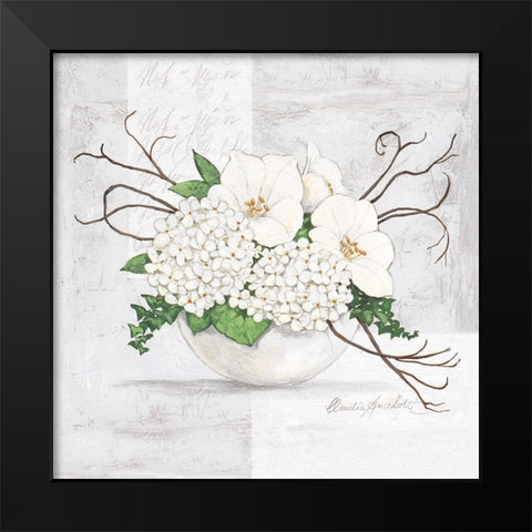 Green Blossom Black Modern Wood Framed Art Print by Ancilotti, Claudia